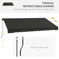 thumbnail image 4 of Outsunny 12' x 10' Patio Retractable Awning Sunshade Shelter, Black, 4 of 10