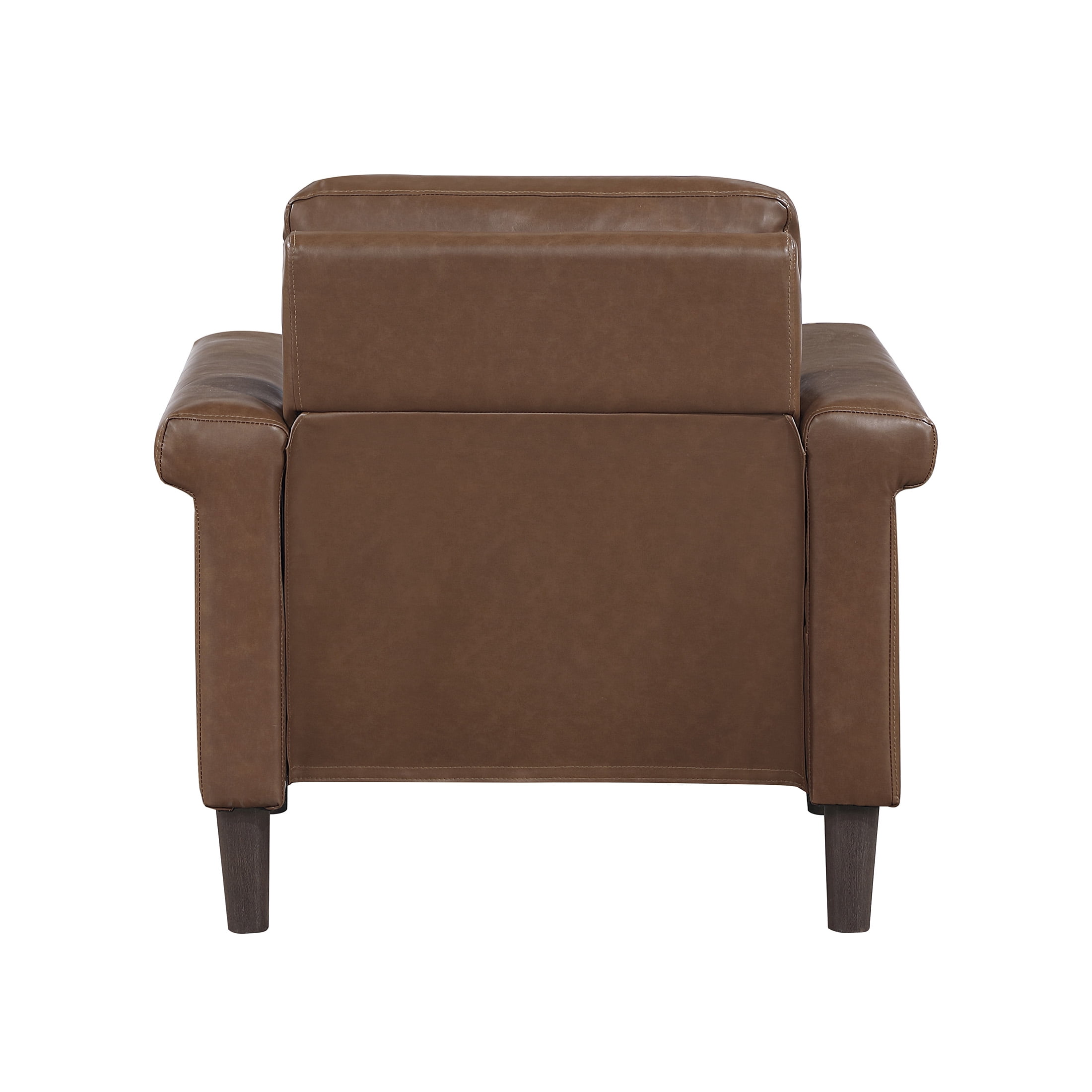 OakvillePark Hartwell Faux Leather Chair with Nailhead Trim, Chocolate