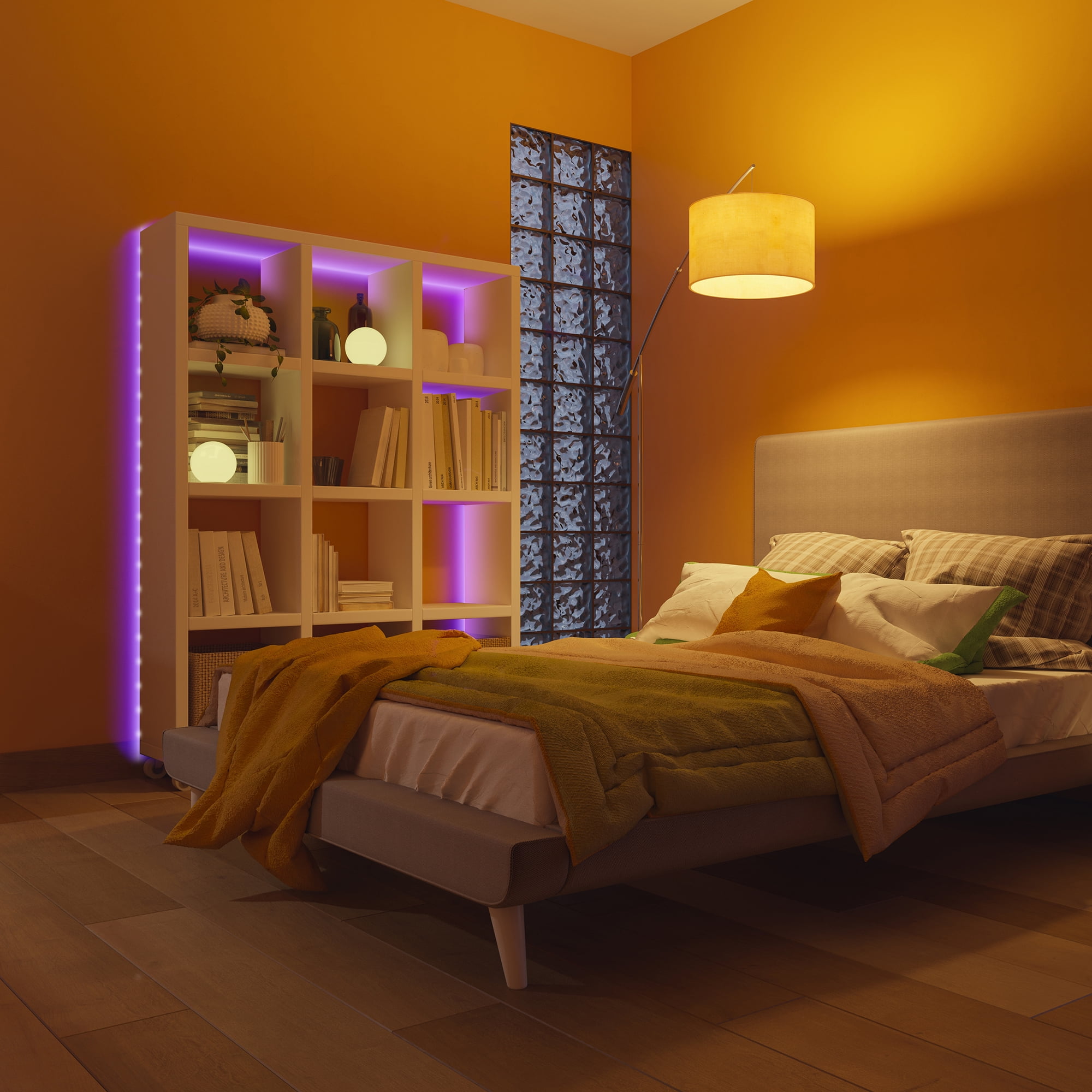 onn Multicolor LED Light Strip with Remote Control, 25'