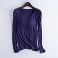 thumbnail image 2 of Women 's T Shirt Bra Long Sleeve Pajama Yoga Top Padded Casual Top Tee Shirt With Built In Bra Basic T Shirts, 2 of 8