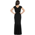 thumbnail image 5 of KOH KOH Long Cap Short Sleeve Flowy Fishtail Wedding Party Evening Prom Gala Cocktail Bridesmaid Full Floor Length Tube Formal Maxi Dress Gown For Women Black X-Large US 14-16 NT165, 5 of 6