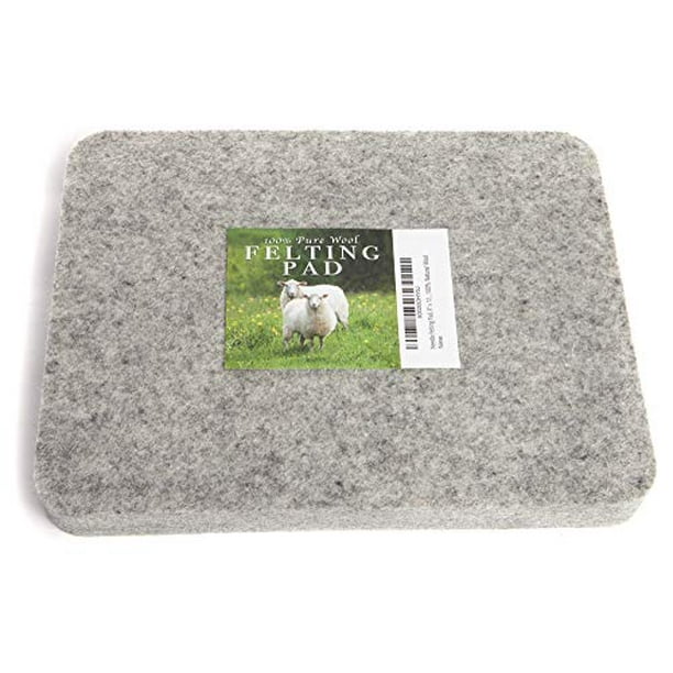 Needle Felting Pad, 8 x 10 x 1 inch, 100 Natural Wool, Firm, for