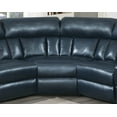 thumbnail image 4 of Luxurious Manual Motion Sectional Sofa set Living Room Furniture Family Home Theatre USB Built Console Loveseat Reclining Plush Couch Navy Blue Leather Gel, 4 of 10