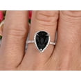 thumbnail image 5 of Pear Shape Halo Design 1.75 Carat Black Diamond Moissanite Engagement Ring Anniversary Gift On 10k White Gold Art Deco, 5 of 5