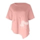 thumbnail image 4 of Fiudx Ofertas de La Semana Moda Mujer Casual Cuello Redondo Impresión Blusa Manga Corta Camiseta Verano Tops, 4 of 5
