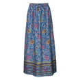 thumbnail image 5 of Skirts for Women Floral Print Maxi Skirts Summer Flowy Long Skirts High Waist (Blue M), 5 of 6
