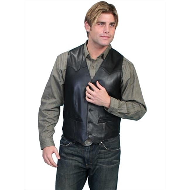 Gioberti Mens 5 Button Faux Leather Vest