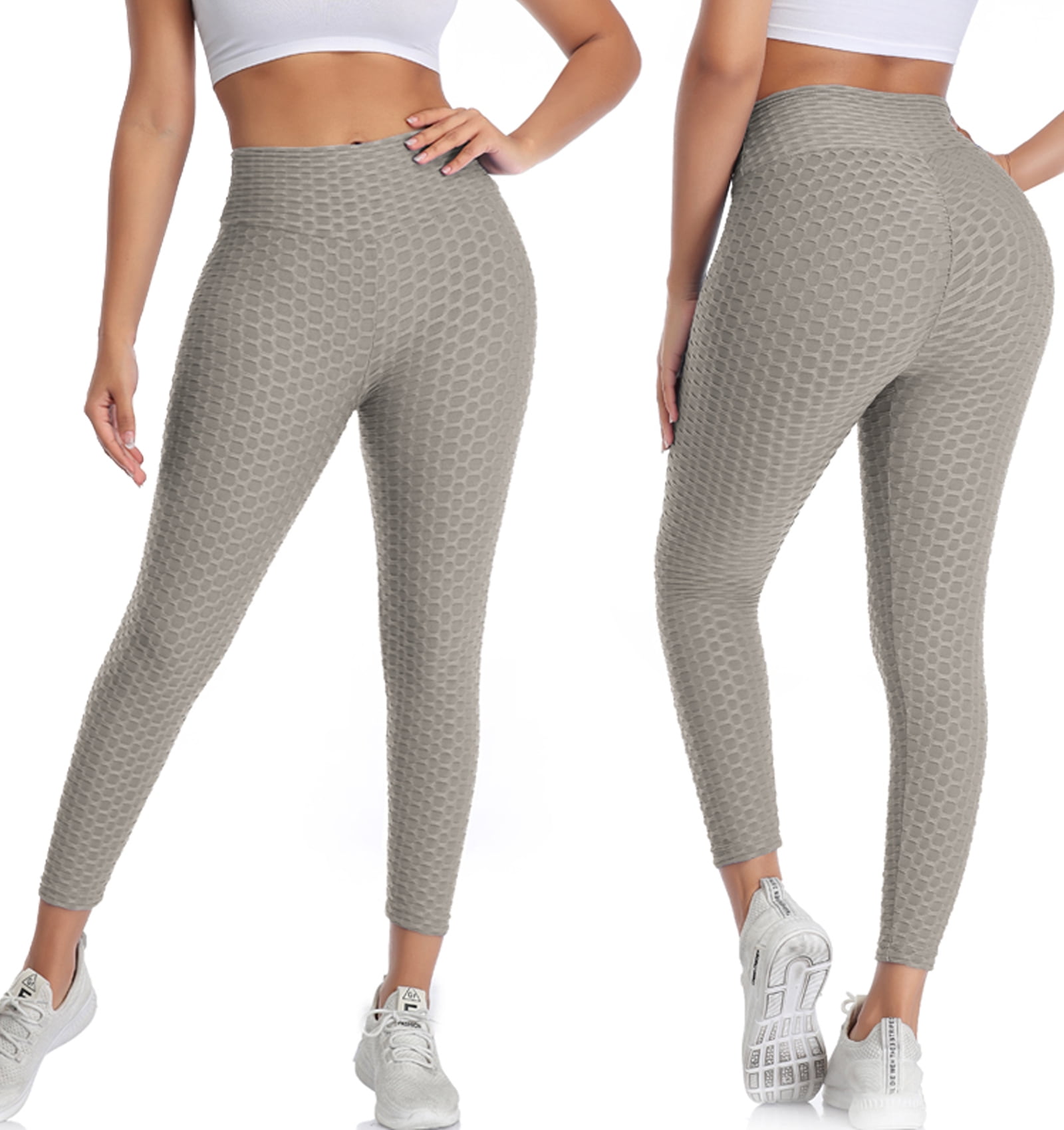 High Waist Tummy Control Stretchy Workout Leggings Textured Booty Tights Butt Lifting Yoga Pants for Women