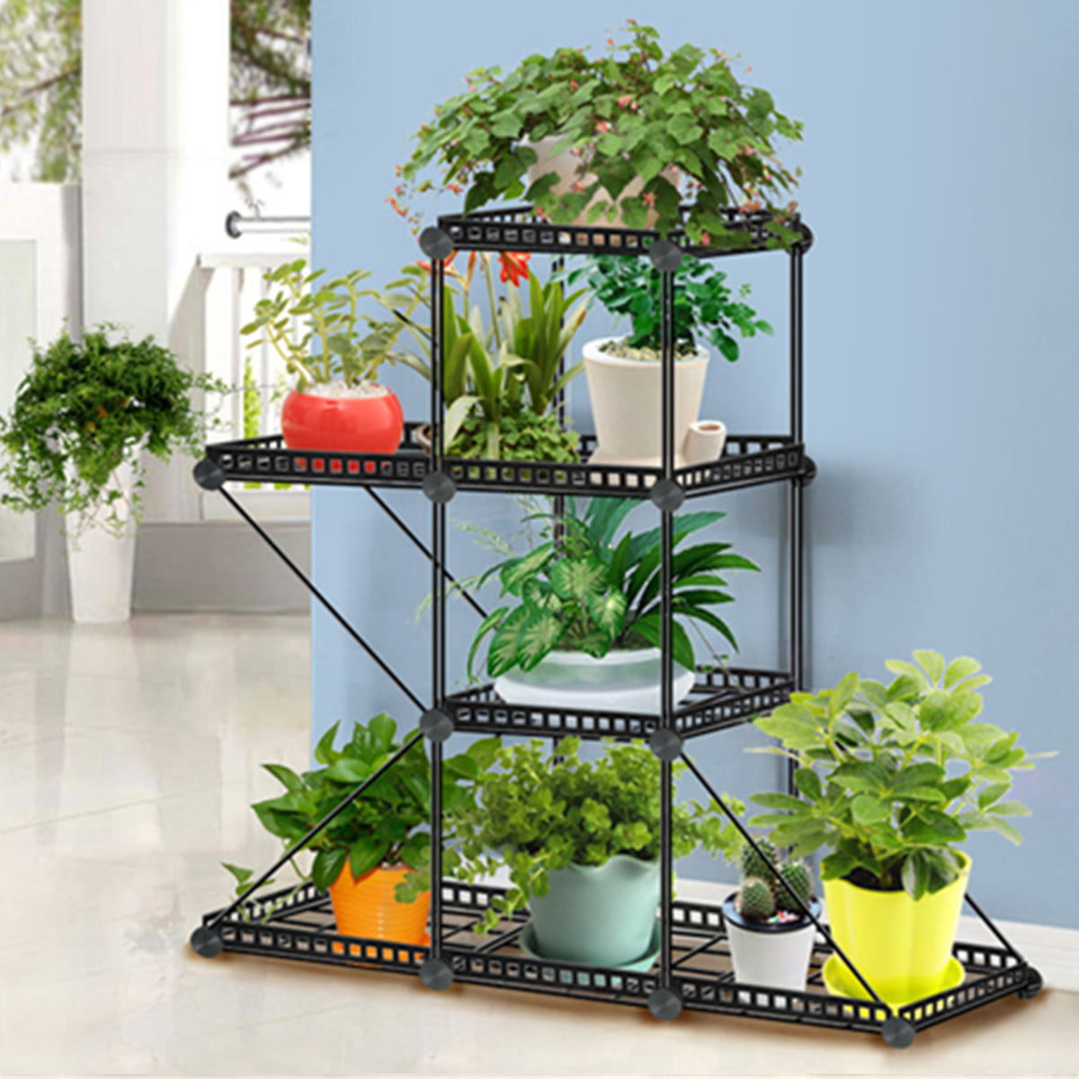 4/5 Tiers Metal Plant Flower Pot Display Stand Holder Rack Home Shelf Organizer