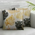 thumbnail image 3 of JEUXUS  Pack of  Decorative Throw Pillow Case Cushion Cover Gold Stamping Leaves  for Couch Bedroom Car, 3 of 5