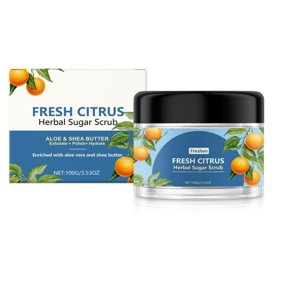 Sugar Body Scrub,Body Butters,Sugar Cookie Body Scrub,Body Scrub Deeply Cleanses Softens Tightens Nourishes And Moisturizes The Body Moisturizing(Citrus 100g/3.53oz)Clearance from Biweutydys