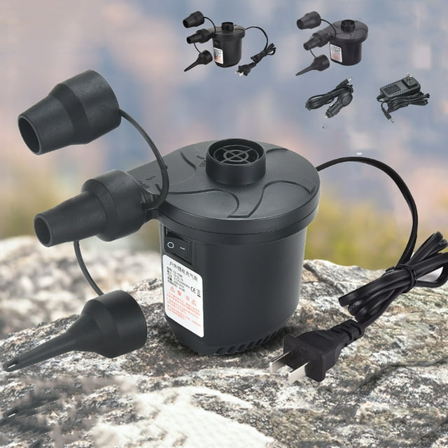 Bomba de Aire Portátil Recargable, Tres Boquillas Adaptables, Inflador de Alta Presión, Multiusos, para Almacenar Al Vacío, Ideal para Camping y Senderismo, Tamaño Compacto (10,5 X 10,5 X 10,5 Cm)