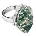 thumbnail image 3 of 925 Sterling Silver Women Jewelry Natural Moss Agate Ring, 3 of 10