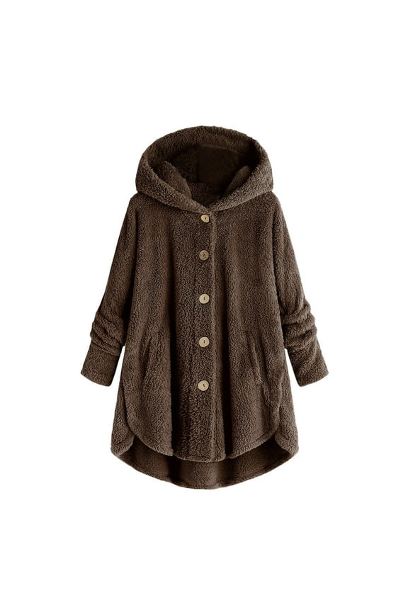 plus size jackets for women,Black Fuzzy Fleece Jacket for Women Lightweight Cozy Button Hooded Shirts Womens Winter Coats Causal Plus Size Bed Jackets