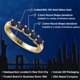 thumbnail image 2 of Gem Stone King 10K Yellow Gold Blue Sapphire Wedding-Bands Ring for Women | 1.10 Cttw | Round 3.5MM | Gemstone September Birthstone | Wedding Engagement Anniversary Promise Ring for Women | Size 8, 2 of 6