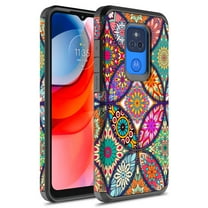 Moto G Play 2021 Case, Rosebono Slim Hybrid Shockproof Hard Cover Graphic Fashion Colorful Skin Cover Armor Case for Moto G Play 2021 (Colorful Mandala)