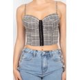 thumbnail image 4 of Plaid Hook & Eye Sweetheart Crop Top, 4 of 5