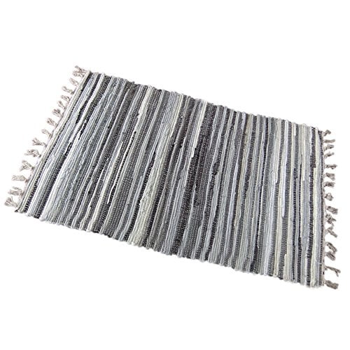 Zeafeel Chindi Rag Rug Machine Washable Cotton Reversible Rag Rug Hand Woven Multi Color Striped