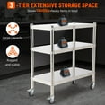 thumbnail image 2 of Heavy Duty Stainless Steel Standing Rack - 3-Tier Adjustable Storage Shelf - 330lb Per Tier - Ventilated & Durable for Kitchen, Garage, Office, Restaurant, Warehouse - 32x16 in, With Pulleys, 2 of 7