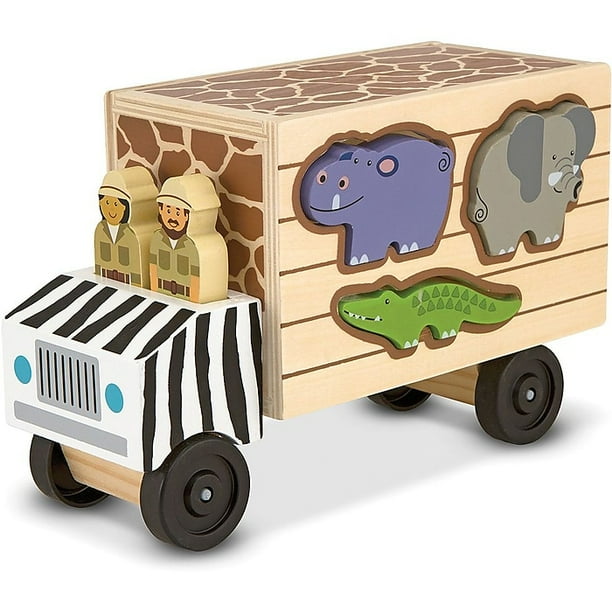 Melissa & Doug Animal Rescue ShapeSorting Truck Wooden Toy With 7