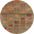 thumbnail image 1 of Ahgly Company Machine Washable Indoor Round Contemporary Tiger Orange Brown Area Rugs, 6' Round, 1 of 7