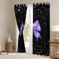 thumbnail image 3 of Manfei Princess Dreamy Bow Blackout Curtains Set of 2 (52x84 Each) for Kid, Bling Stars Print Window Curtains, Kawaii Purple Bow Curtains and Drapes, Curtains and Drapes Home Decor, 3 of 6