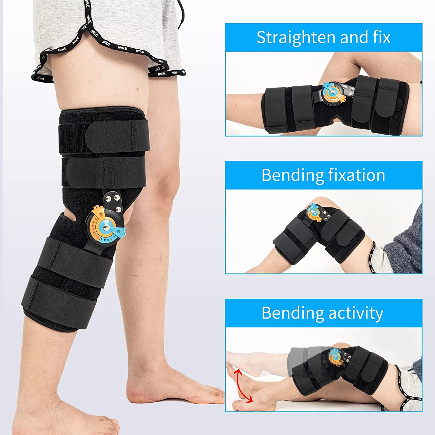 Trxaluviy Hinged ROM Knee Brace Post Op Knee Immobilizer for Arthritis, ACL, MCL, PCL, Meniscus Tear, Injurie/Knee Pain