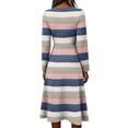 thumbnail image 4 of Womens Fall Casual Maxi Dresses V Neck Long Sleeve a Line Dresses Maxi Dress for Wedding Guest, Graduation, Party, 4 of 5