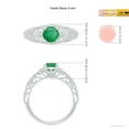 thumbnail image 5 of ANGARA Natural Aeon Vintage Style Solitaire Emerald Filigree Engagement Ring in 14K White Gold for Women (Size-6mm) | May Birthstone, Anniversary, Jewelry Gift for Women | Natural Emerald Ring, 5 of 9