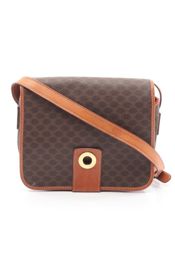 Pre-Owned Celine Macadam Circle Logo Shoulder Bag/Handbag, Coated Canvas and Leather, Women's,...