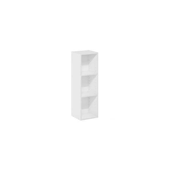 3-Tier Narrow Bookcase - White Storage Shelves - 9" Deep x 31.5" High