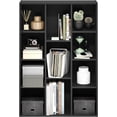 thumbnail image 5 of 11-Cube 41.7" Wooden Reversible Open Bookcase for Office, Living Room, Black, Multifunctional Shelf Storage Organizer for Home Decor, 5 of 5