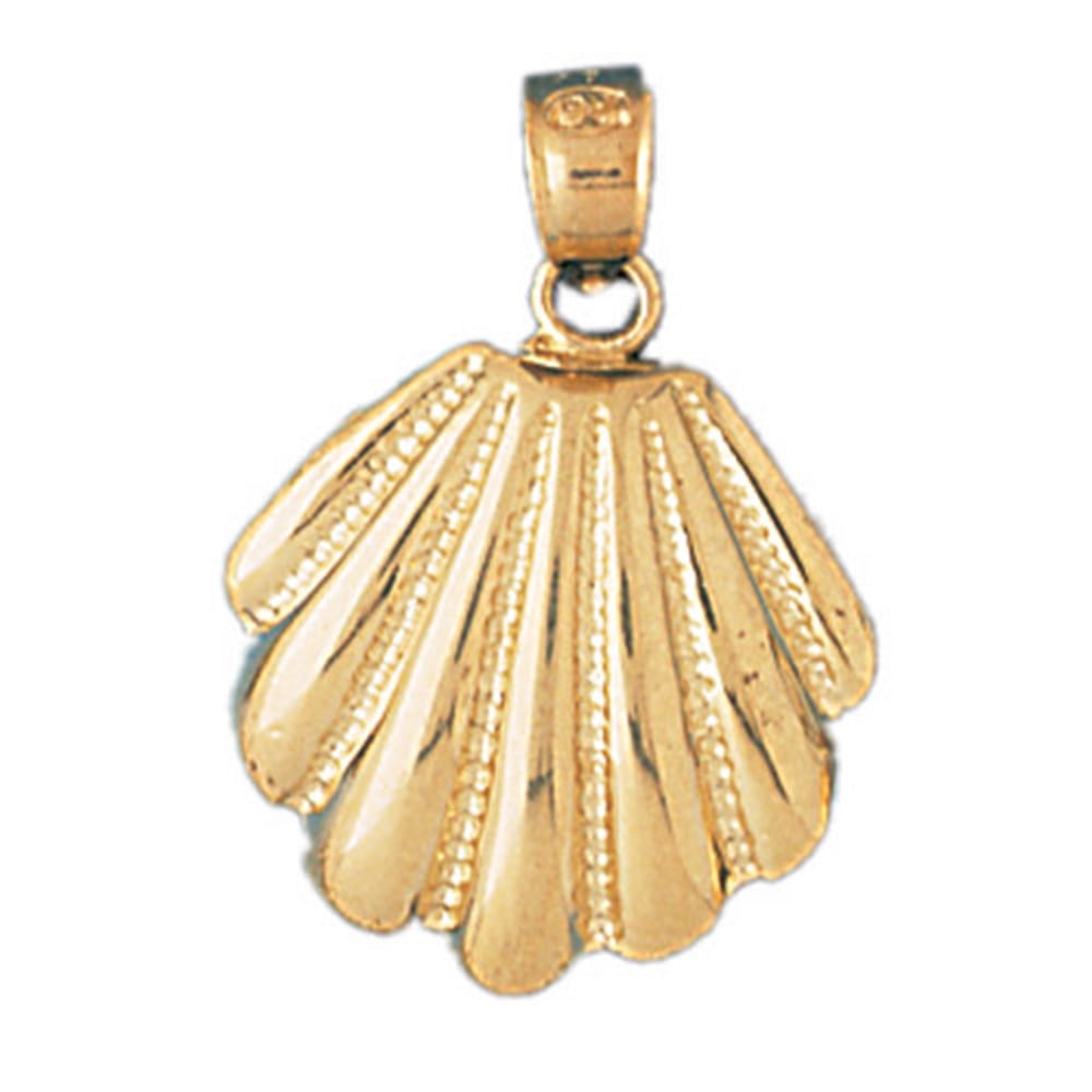 14K Yellow Gold-plated 925 Silver Shell Pendant Jewels Obsession Silver Shell Pendant