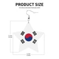 thumbnail image 3 of Leather Star Hook Earrings South Korean Flag Print Earring Dangle Drop Earring For Women, 3 of 6
