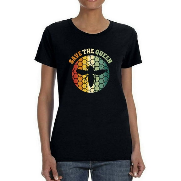 Save The Queen Bee Shaped T-Shirt Women -Smartprints Designs, Female Large