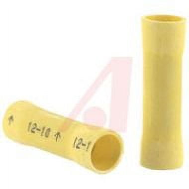 Butt Splice Wire Connector, 10 AWG Max, Yellow, Vinyl Insulation, 600 V, 25 PK BSV10Q