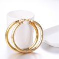 thumbnail image 3 of [Clearance]Hoop Earring Set of 2 Gold Plated Hoop Earrings for Women 25 & 70mm, 3 of 5