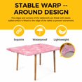thumbnail image 4 of Pink Snowflake Christmas Table Cloths for 6 Foot Rectangle Tables, Winter Xmas Snowflake Patio Waterproof Elastic Fitted Tablecloths, Washable Rectangular Table Cover for Camping, 4 of 8
