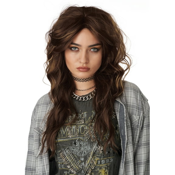 90'S Grunge Rocker Adult Wig (Brunette)