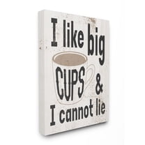 Stupell Industries Big Cups Funny Word Kitchen Dining Room Paint Textured Design Canvas Wall Art by Daphne Polselli