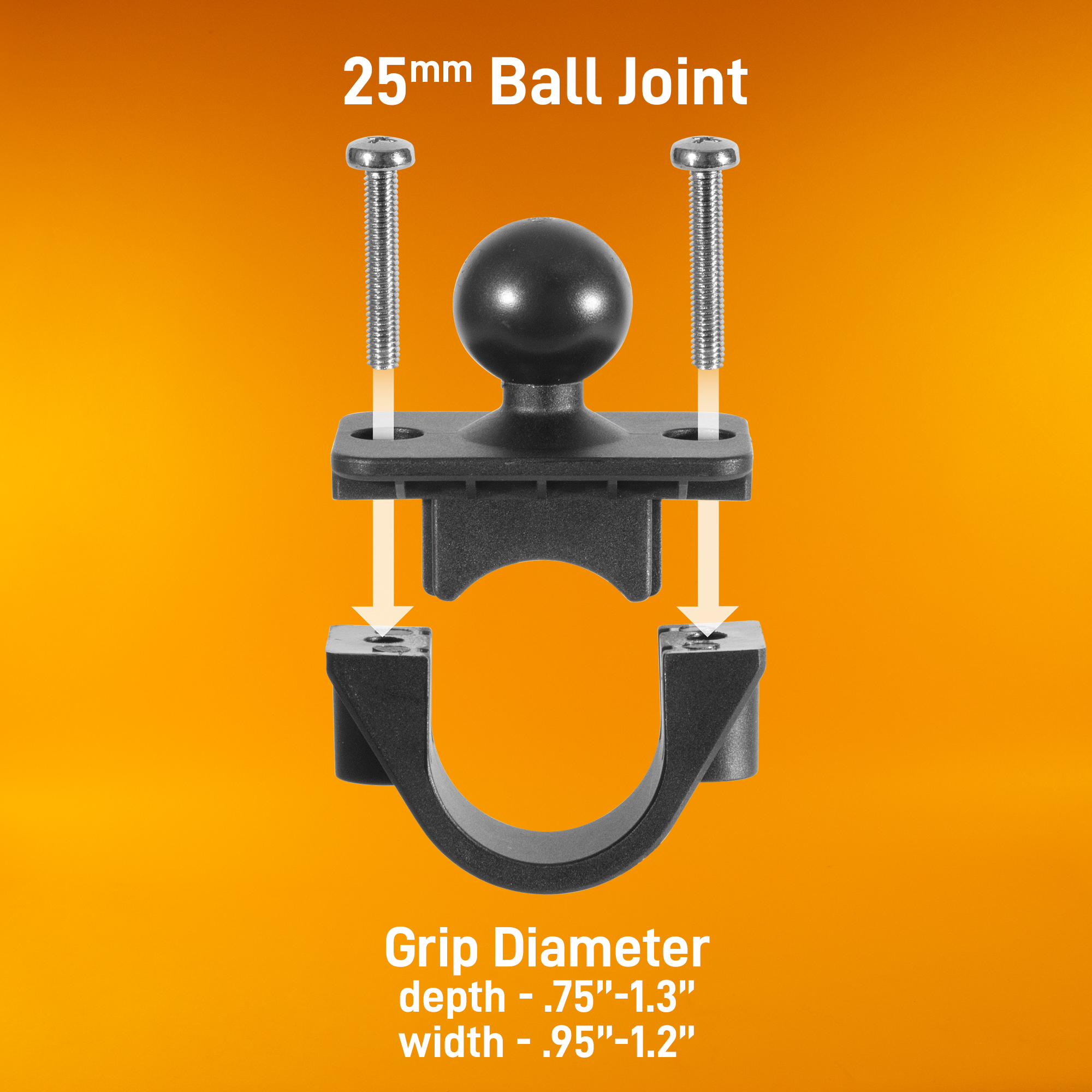 iBOLT Fish Finder Bizmount Heavy Duty Handlebar/Post/Pole/Rail Mount for Kayaking, Fishing, Boating