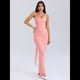 thumbnail image 4 of Vestido Tubo con Hombros Descubiertos para Mujer, Estilo Corsé, Plisado, Ajustado, para Invitada de Boda Formal, Conjunto de Dos Piezas. Rosa S, 4 of 8