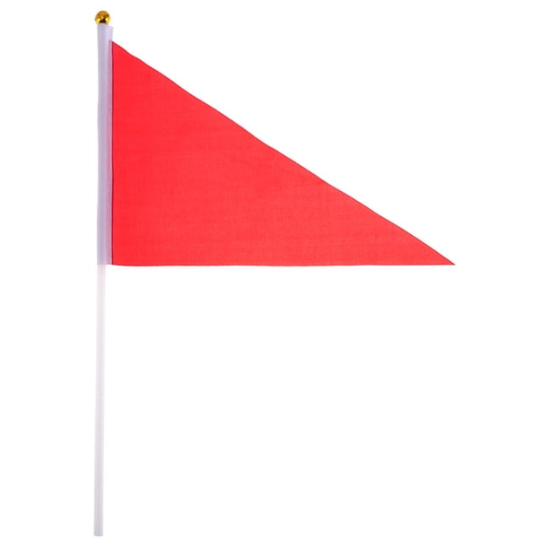 EeaseMX 50 banderas triangulares de color puro, ligeras y portátiles, para ondear a mano, para fiestas, deportes y reuniones (rojas)