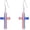 Cross, variant on Evil Eye Earrings 925 Sterling Silver Leverback Earrings Devil's Eye Earring Spiritual Protection Ear Jewelry Blue Eye Gifts for Women Friends (with Gift Box)
