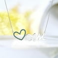 thumbnail image 2 of Collar con Colgante de Corazón Abierto JeenMata con Piedra Verde Oscuro en Oro Blanco de 18 K, 2 of 2