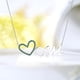 thumbnail image 2 of Collar con Colgante de Corazón Abierto JeenMata con Piedra Verde Oscuro en Oro Blanco de 18 K, 2 of 2