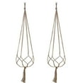 thumbnail image 1 of Macramé con cuerda colgante para maceta, colgador para plantas, decoración de jardín (2 uds.), 1 of 5