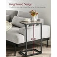 thumbnail image 3 of C-Shaped End Table, Set of 2, Side Table for Sofa, Couch Table with Metal Frame, Small TV Tray Table for Living Room, Bedroom, Greige + Black, 3 of 5