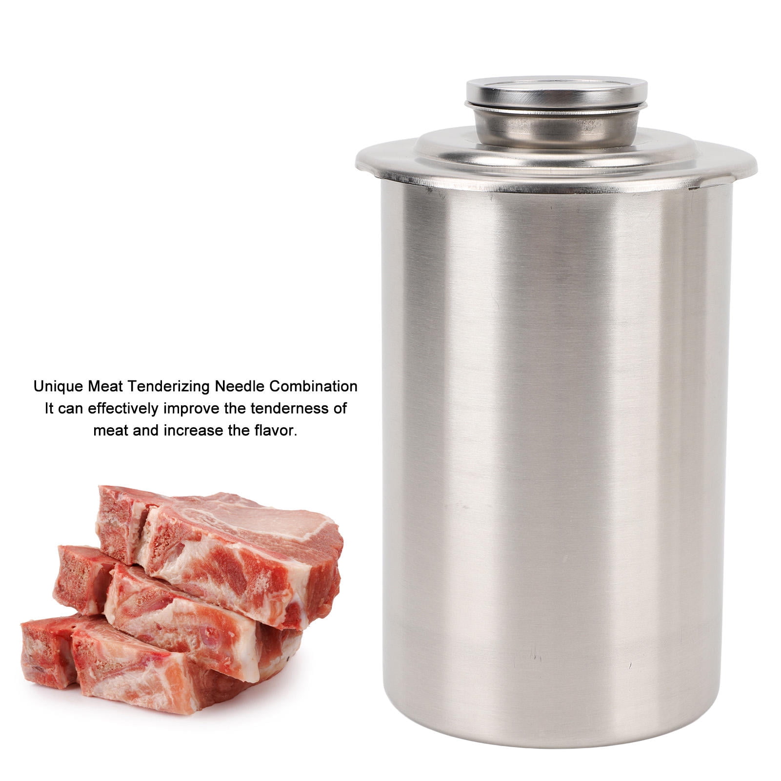 YAHHU Stainless Steel Steamed Meat Bucket & Bacon Pressure Cooker, Meat Press Maker with Thermometer (7.87 in / 20 cm)