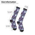 thumbnail image 4 of Fotbe Purple Marble Texture print Women's Men's Novelty Crew Socks Cotton Socks Knee High Socks for Walking,Running,Nurses,Pregnancy, 4 of 8